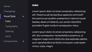 A sample design system website with a nested navigation.