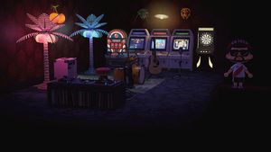 Barcade themed basement